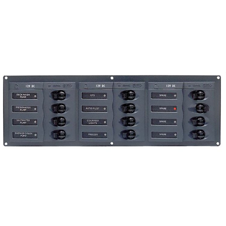 BEP Circuit Breaker Panel DC 12V 12X Single Pole 3 x 5A 4 x 10A 4 x 15A 1 x 25A