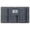 BEP CBrkr Pnl DC 24V 20X Single Pole 5 x 5A 6 x 10A 7 x 15A 1 x 20A 1 x 30A W/ Analog VoltMeter & Ammeter