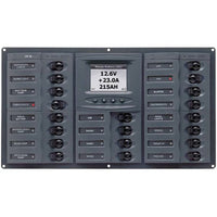 BEP CBrkr Pnl DC 12V 20X SPole 5 x 5A 6 x 10A 7 x 15A 1 x 20A 1 x 30A Vertical W/DC Color Sys Monitor (DCSM)