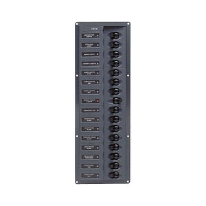 BEP Circuit Breaker Panel DC 12V 16X Single Pole 4 x 5A 5 x 10A 5 x 15A 1 x 20A 1 x 25A Vertical