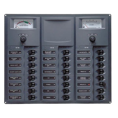 BEP CBrkr Pnl DC 24V W/Analog VoltMeter & Ammeter