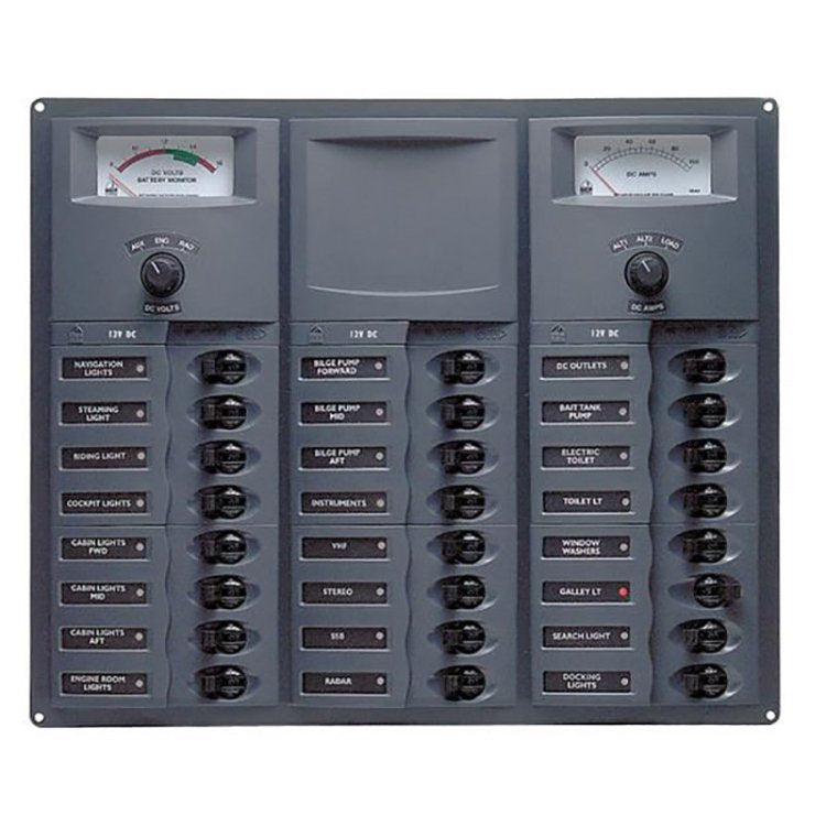 BEP CBrkr Pnl DC 24V W/Analog VoltMeter & Ammeter