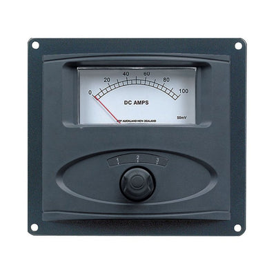 BEP Analog DC Ammeter Panel Mount Up To 3 Inputs 0-50A Includes 1X Shunt