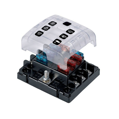 BEP Bus Bar 6X ATC Screw Terminals & 1X 5 mm Input Stud - Bulk Pack Qty 24