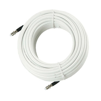 Rg8X Low Loss Steel Coaxial Cable - 50 Ohms 6M (20’) Roll – White – Pre-Installed Fme Connect