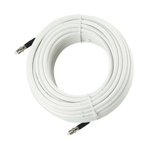 Rg8X Low Loss Steel Coaxial Cable - 50 Ohms 6M (20’) Roll – White – Pre-Installed Fme Connect