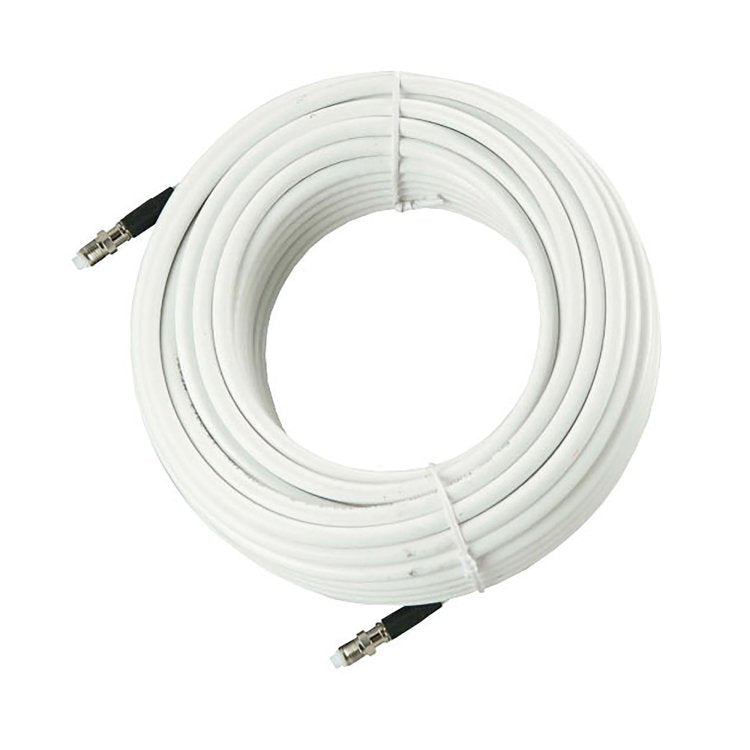Rg8X Low Loss Steel Coaxial Cable - 50 Ohms 12M (39’) Roll – White – Pre-Installed Fme Connec
