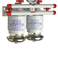 VETUS water separator/fuel filter, double, 10-micron, max. 360l/h