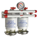 VETUS water separator/fuel filter, double, 10-micron, max. 360l/h