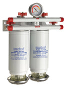 VETUS water separator/fuel filter, double, 10-micron, max. 800l/h