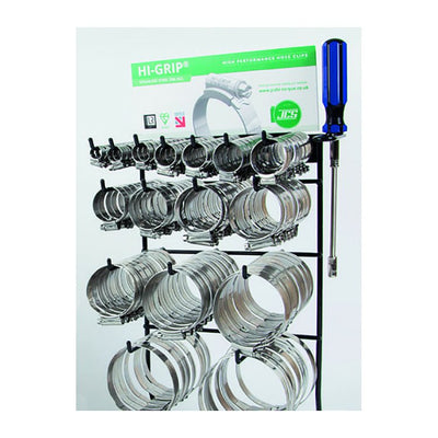 JCS Hi Torque Diesel Exhaust Display Stand - Stainless Steel 304 (30 Clips)