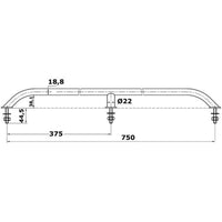 Osculati Stainless Steel 316 Handrail (750mm Long)