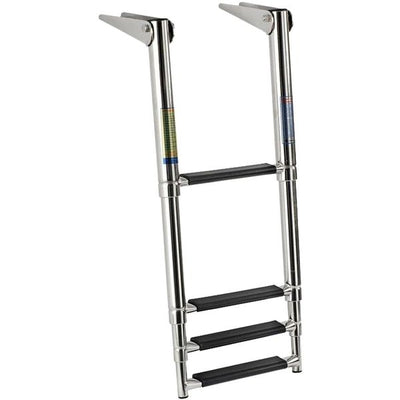 Osculati Stainless Steel 4 Black Step Telescopic Ladder (1156 x 394mm) 831234 49.541.54