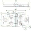 Osculati Stainless Steel Hinge (74mm x 38mm / Protruding Pin) 831416 38.285.00