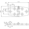 Osculati Stainless Steel Hinge (38mm x 74mm / Flush Pin) 831420 38.287.00