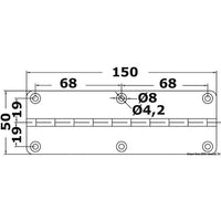 Osculati Stainless Steel Hinge (50mm x 150mm / Short Piano) 831430 38.997.01