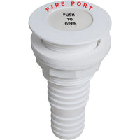 White Fire Port with Straight Hose Adaptor (38mm Cutout, 70mm OD) 831906 17.681.02