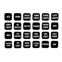 BEP Label Set For Contour 1000 Series Switch Panels - Text - Bulk Pack Qty 10