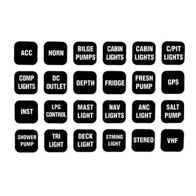 BEP Label Set For Contour 1000 Series Switch Panels - Text - Bulk Pack Qty 10