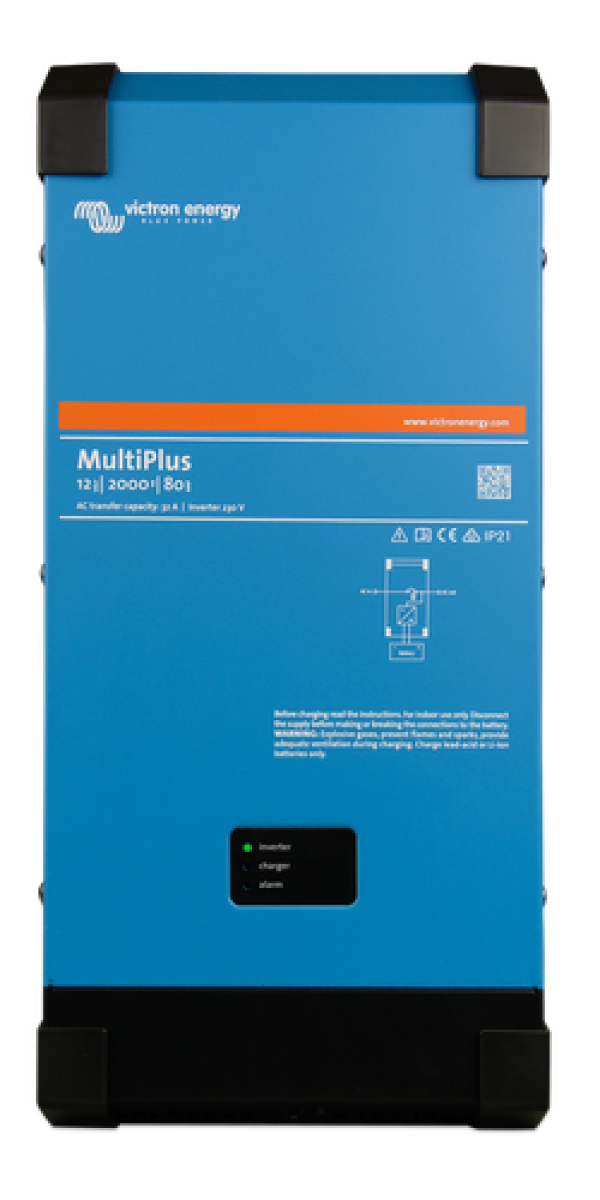 Victron Phoenix Sine Wave MultiPlus. 12V, 2000VA Compact Inverter with 80 Amp Charger - IP22