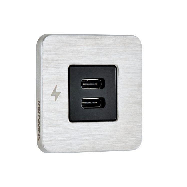 Scanstrut TILE USB-C Interior Charging Socket 12-24V - Stainless Steel