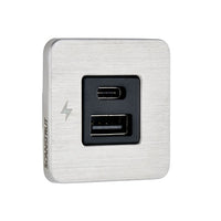 Scanstrut TILE USB-A/C Interior Charging Socket 12-24V - Stainless Steel