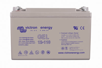 Victron 12V GEL deep cycle battery - 100 ah @ C10, 110 ah @ C20