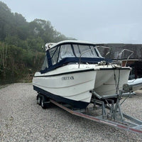 Thai Cat  7m Power Catamaran Twin 30hp Mariner Large Bespoke Road Trailer Plus Plus