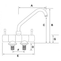 Trem Tap & Shower Monobloc Mixer Unit (3/8" BSP Male / 1.5m Hose)
