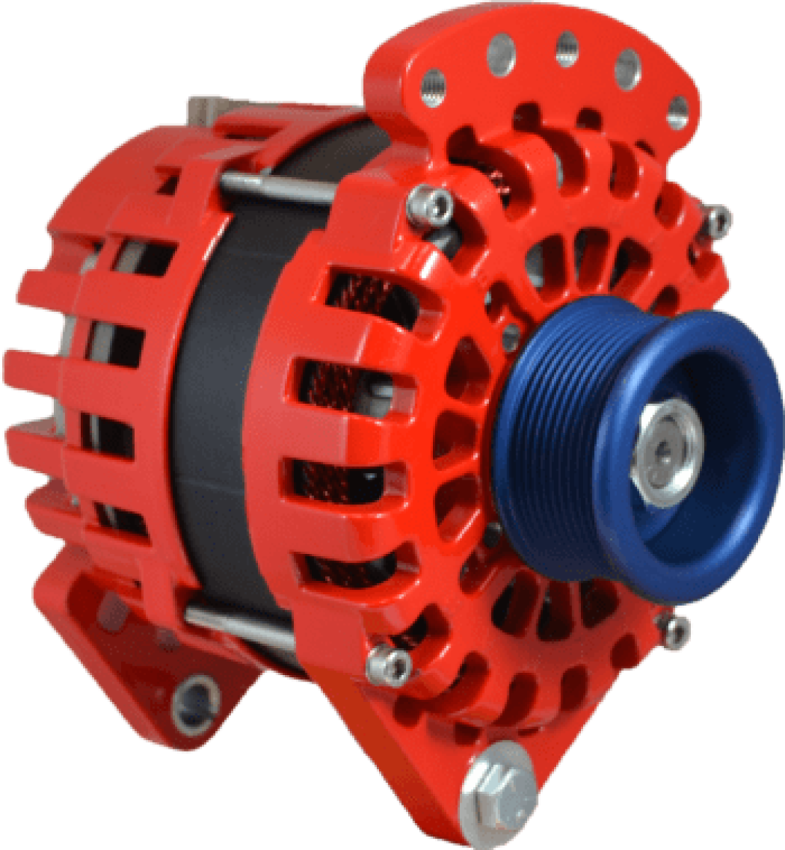 Alternator, XT Series, 170A, 12V, Saddle Mount (Dual Foot), 3.15in, J10 AltMount Serpentine Pulley, Case Ground