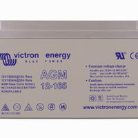 Victron 12V AGM deep cycle battery - 150 ah @ C10, 165 ah @ C20