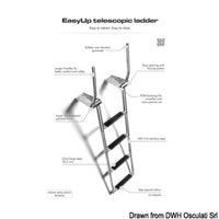 EasyUp Telescopic ladder with handles for installation above the bathing platform
