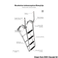 EasyUp Telescopic ladder with handles for installation above the bathing platform
