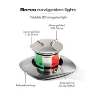 Borea push up LED navigation light for hulls up to 20 m
