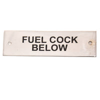 AG Label 'Fuel Cock Below' in Chrome