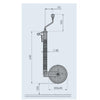 AL-KO Ribbed Jockey Wheel (48mm Shaft, 200 x 50mm Wheel, 300kg Max.)