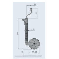 AL-KO Ribbed Jockey Wheel (48mm Shaft, 200 x 50mm Wheel, 300kg Max.)