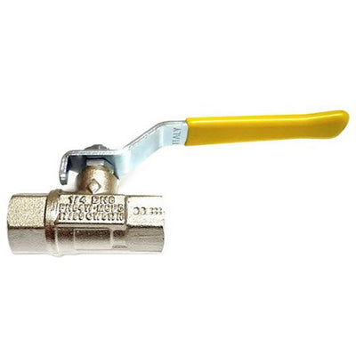 AG Gas Ball Valve Yellow Handle 1/4