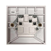 Square Edged Single Socket in White (No Switch / Double Pole)
