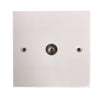 Square Edged Coaxial TV Socket in White (Single Outlet)