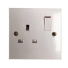 Square Edged Single Socket in White (Switched)