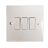 Square Edged 3-Gang Switch in White (2 Way / 10A)