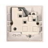 Convex Slim Single Socket in White (Switched / 13A / Single Pole)