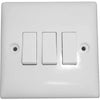 Convex Slim 3-Gang Switch in White with Link Leads (2 Way / 10A)
