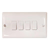 Convex Slim 4-Gang Switch in White with Link Leads (2 Way / 10A)