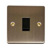 Round Edge Single Switch in Brushed Steel and Black (2 Way / 10A)