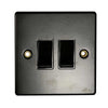 Round Edge Double Switch Matt Black (2 Way / 10A)