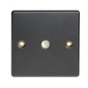 Round Edge Coaxial TV Socket in Matt Black (Single Outlet)