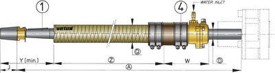 VETUS Polyester stern tube, length 500mm. (Includes cutless bearing, diameter 25mm).