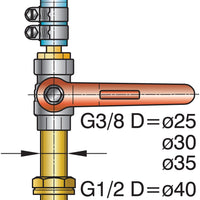 VETUS Bronze stern tube with mounting flange and one bearing aft, length 1500mm, diameter 30mm. (BL30/1500)